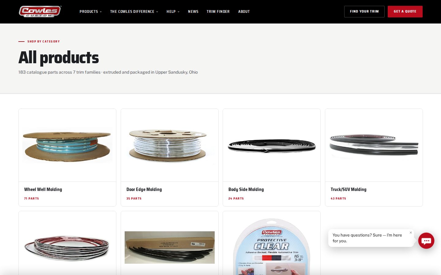Cowles Products screen